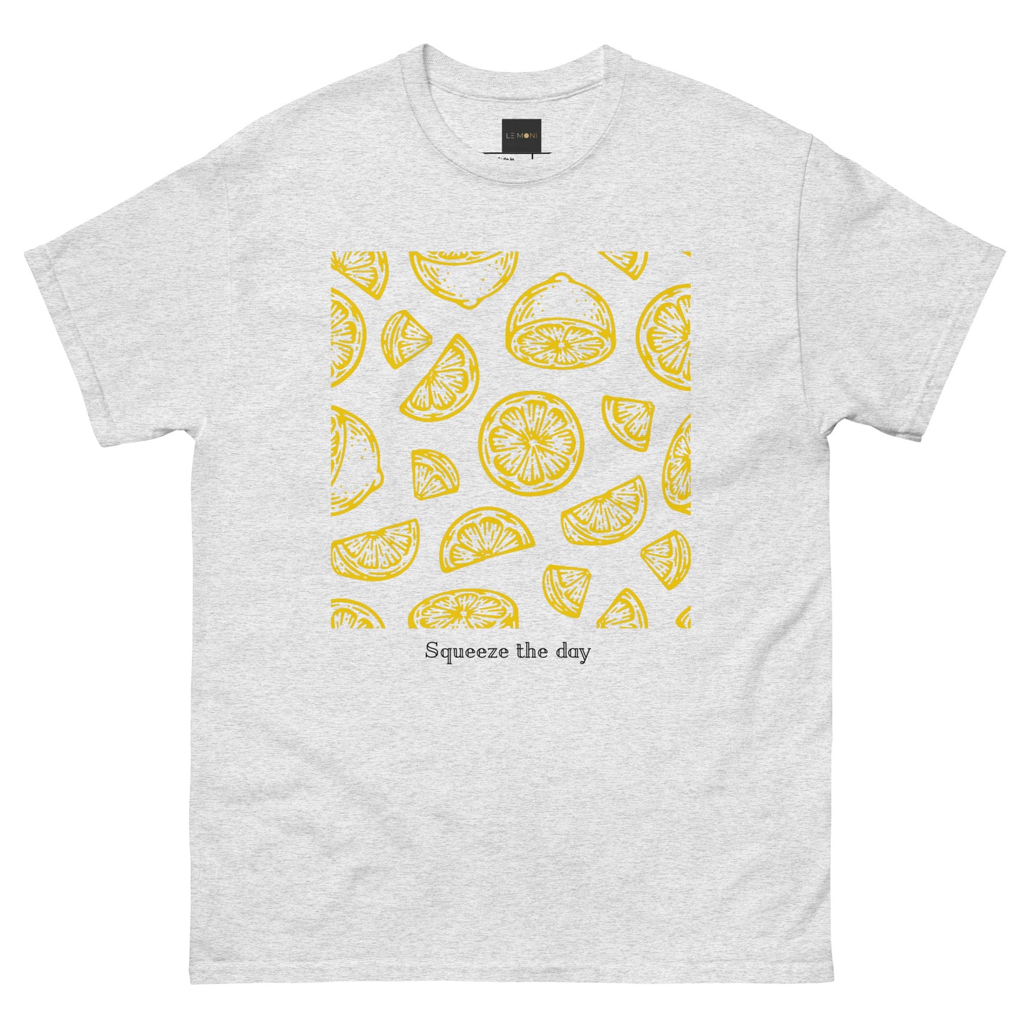 Basic Unisex T-Shirt mit Print - Squeeze the day