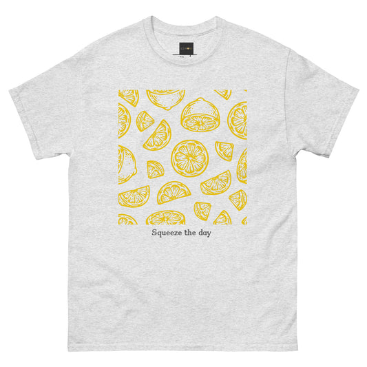 Basic Unisex T-Shirt mit Print - Squeeze the day